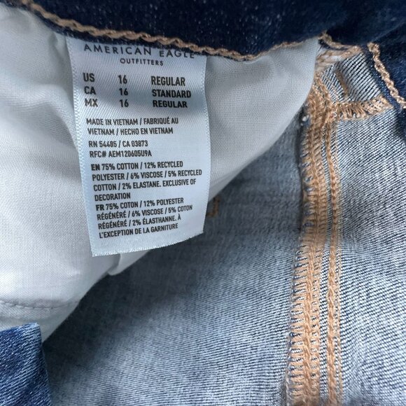 American Eagle Curvy Jegging Jeans Women Size 16 Regular Next Level Stretch Blue - Picture 6 of 12